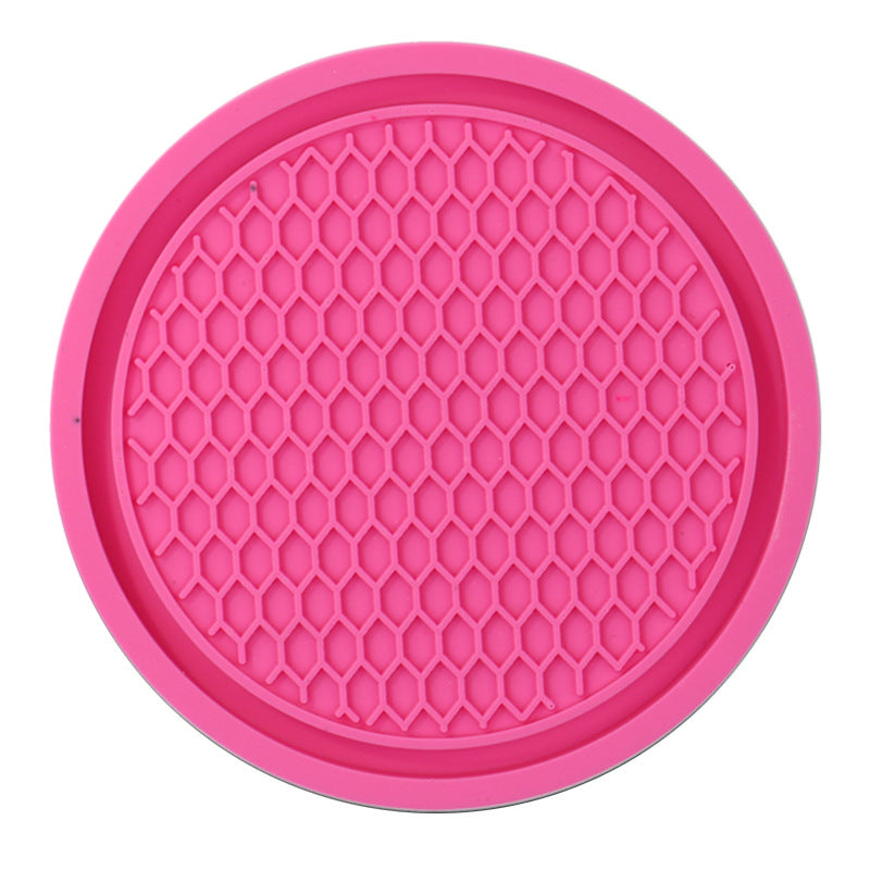 Creative Honeycomb Car Cup Holder Mat with Rhinestones