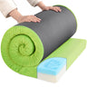 HOMBYS Portable Memory Foam Camping Mattress for Outdoor Sleeping 3" Thick Waterproof Roll Up Camping Mattress Pad Mat for Travel Truck Bed Tent (Green Small Single-72"x24"x3")