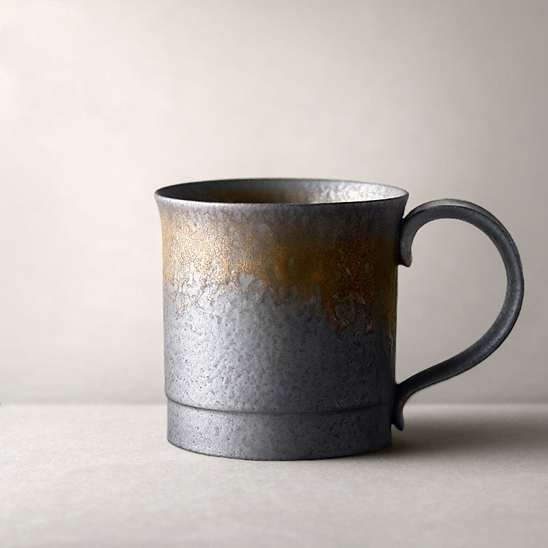 Black Vintage Handmade Ceramic Coffee Mug for Home