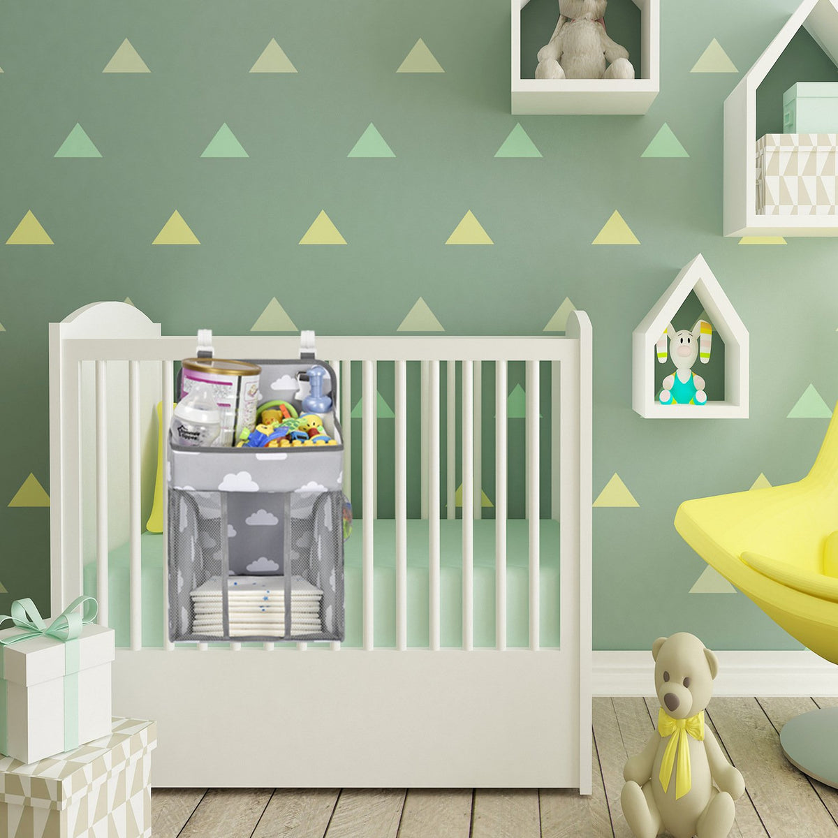 Baby Hanging Diaper Bedside Storage Bag in Oxford Cloth