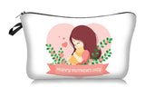 Mother's Day Floral Cosmetic Bag with Zipper Organizer