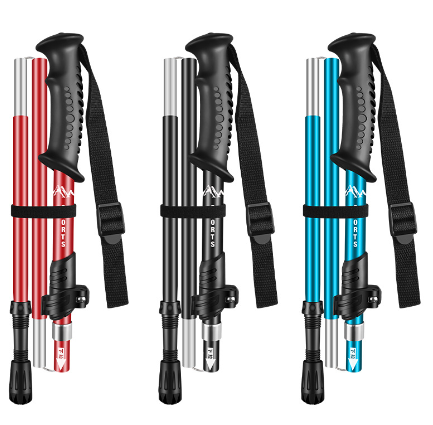 Wholesale Aluminum Folding 5-Section Hiking Poles