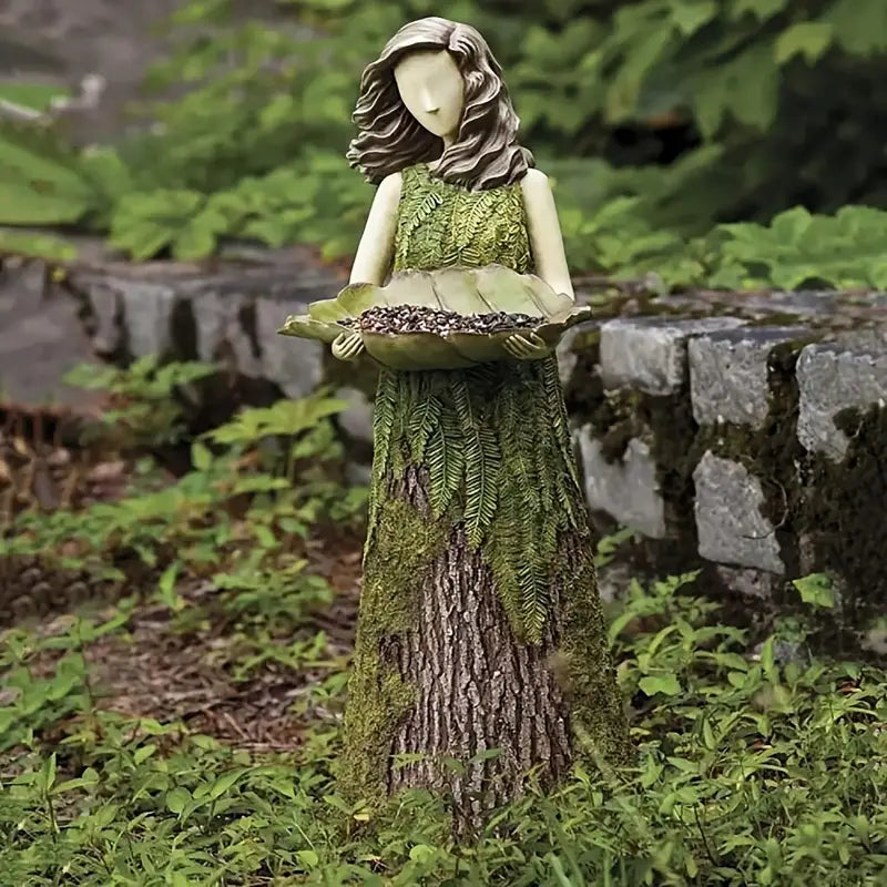 Fairy Statue Bird Feeder for Outdoor Home Decor