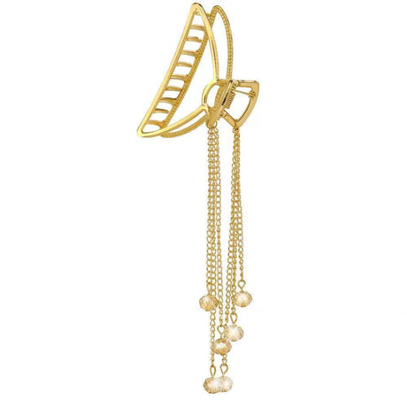 Large Metal Pearl Butterfly Hair Claw Clip for Women