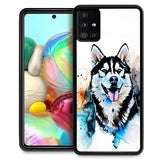 CARLOCA Compatible with Samsung Galaxy A71 5G Case Ink Drawing Dog Funny Husky Fashion Pattern Design for Girl Shockproof Anti-Scratch Hard PC Back Case for Samsung Galaxy A71 5G