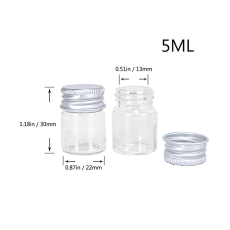 Clear Glass Bottles with Silver Caps - 100pcs Set