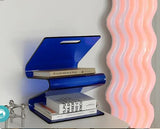 Acrylic Decorative Bookstand Retro W-shaped Storage Rack