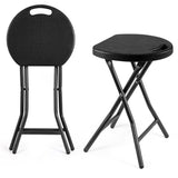 5Rcom Folding Stool 2 Pack Portable Stool Chairs with Handle Collapsible Stool for Adults with Heavy Duty Steel Frame Legs 500lbs Capacity for Camping RV Party Foldable Stool Black