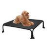 Veehoo Elevated Dog Bed Cooling Raised Dog Bed Outdoor Dog Bed Easy Assembly with Non-Slip Dual-Boot Feet Durable Breathable Teslin Mesh Portable Pet Cot for Indoor Camping 29" x 18" Black