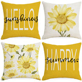 Summer Flowers Printed Throw Pillow Cover for Home Decor