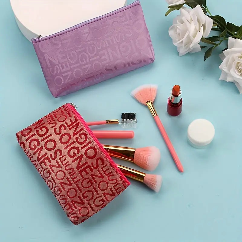 Cute Portable Letter Graphic Makeup Bag Organizer