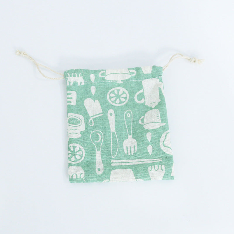 Cotton Linen Drawstring Storage Bag for Students