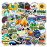 Outdoor Camping Stickers Adventure Hiking Sticker 50PCS Hapiuen Waterproof Vinyl Stickers for Water Bottle Laptop for Adults Teens Camper(Camping)