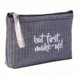 Waterproof Letter Pattern Zipper Makeup Bag Organizer