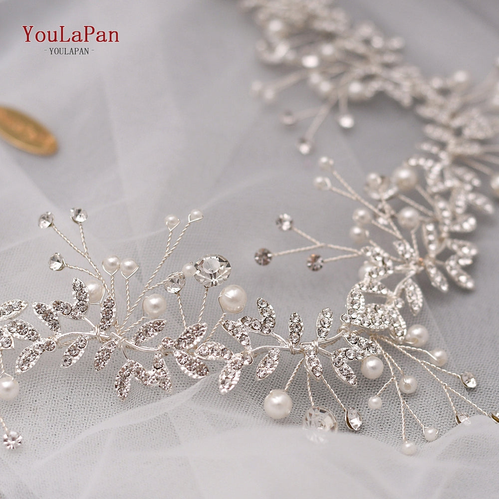 White Handmade Crystal Pearl Bridal Hair Accessories