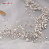 White Handmade Crystal Pearl Bridal Hair Accessories