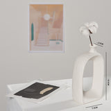 Modern White Ceramic Dried Flower Vase for Home Decor