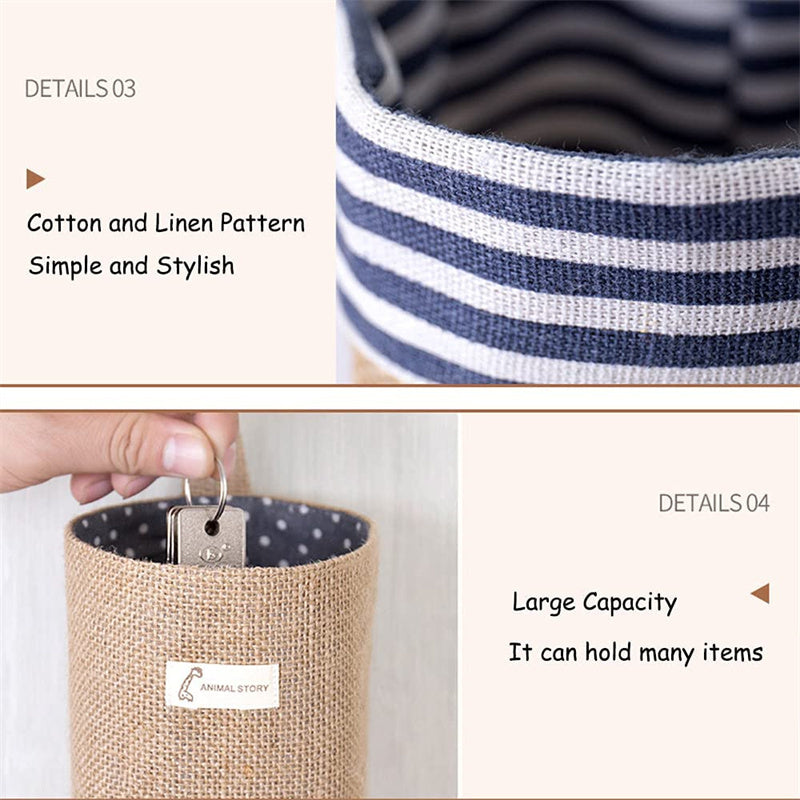 Linen Wall Hanging Storage Bags for Organizing Items