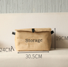 Vintage Foldable Cotton Linen Storage Box with Lid