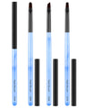3PCS Nail Art Clean Up Brushes Round/Angled/flat Acetone Resistant Gel Nail Polish Remover Brush Nail Brushes for Tidying Up Polish Mishaps on Cuticles and Nail Art Designs（Marble Blue）