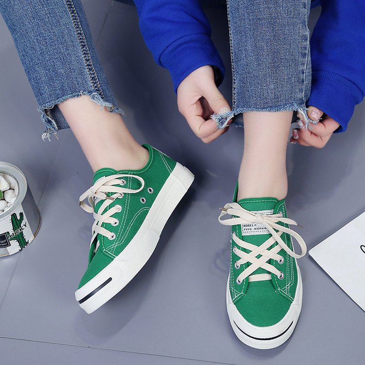 Korean Style Low-Top Cross Strap Canvas Shoes