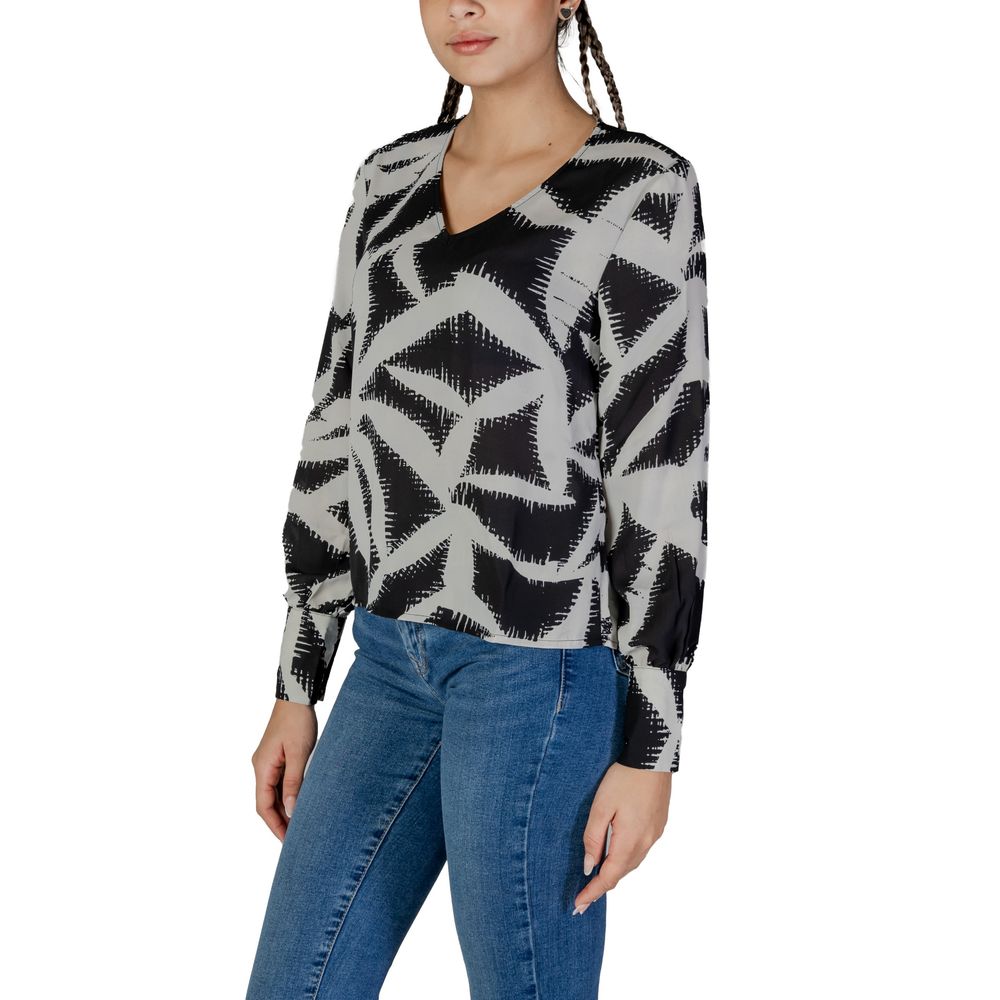 Jacqueline De Yong Black Recycled Polyester Blouse