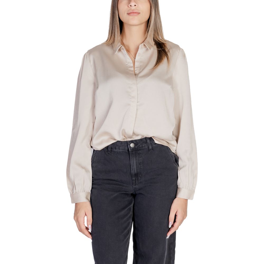 Vila Clothes Gold Polyester Blouse