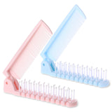 Foldable Hair Brush 2 Pcs Travel Folding Comb Double Headed Portable Hair Brush Compact Mini Pocket Comb for Purse Anti-Static Hair Comb Set Hair Styling Tools for Women Girls (Pink Blue)