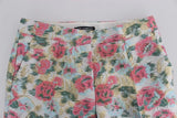 Dolce & Gabbana White Pink Floral Brocade Pants