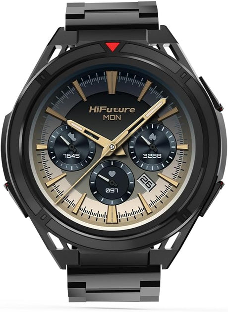 HiFuture ACTIVE Black/Red Adventure & Fitness GPS SmartWatch, AMOLED Display, Rugged & 5ATM with Stainless Steel + Silicone Bands