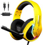 Transformers Wired Gaming Headset, 50MM Drivers, LED Light, Lightweight, 3D Surround Sound TF-G15 Yellow