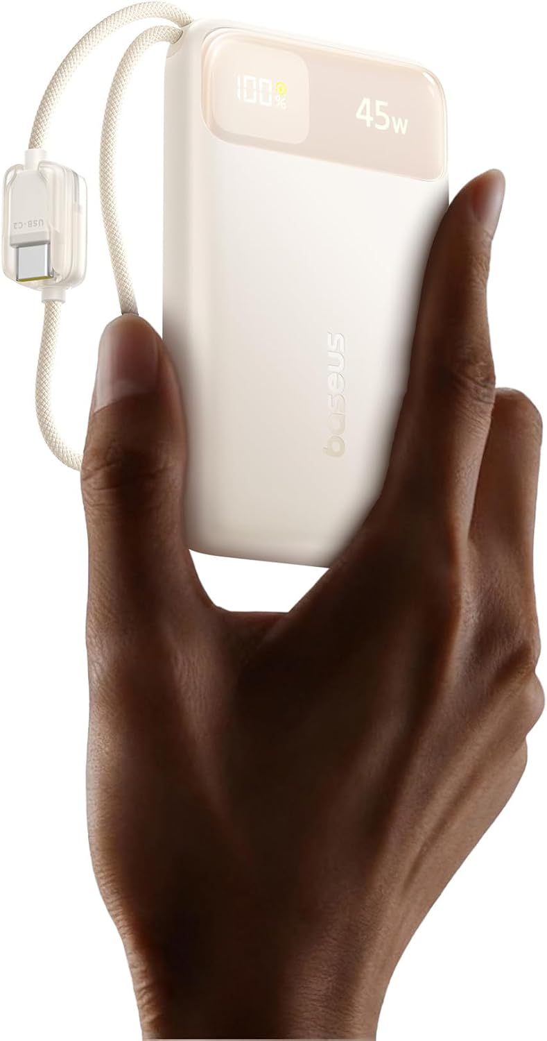 Baseus Powerbank 45W 10000mAh + Display EnerFill FC11 Beige