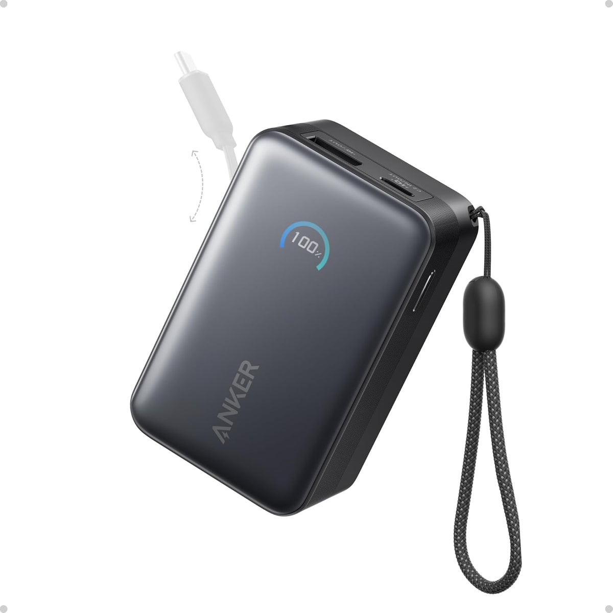 Anker Mobile Powerbank 10000 45W Built-In USB-C Cable Black