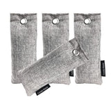 4 Packs Shoe Deodorizer Bags Fonday Bamboo Charcoal Odor Eliminator(75g each) Air Purifying Bags Odor Absorber for Gym Bag Car Pet Closet