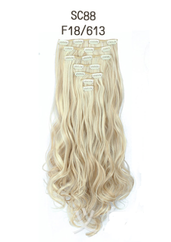 Colored High-Temperature Synthetic Hair Clip-In Extensions