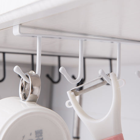 Metal Hooks Storage Shelf for Kitchen and Bathroom Organizer