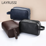 Men's Travel Cosmetic Bag - PU Leather Toiletry Organizer