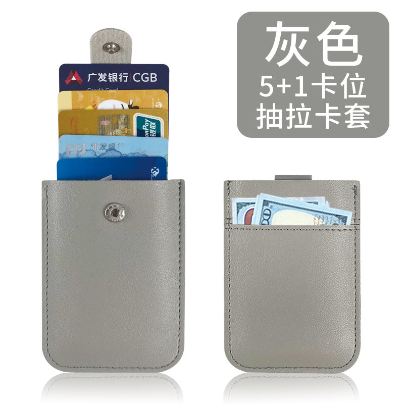 Thick PU Leather Card Holder with Custom Logo, Large Capacity
