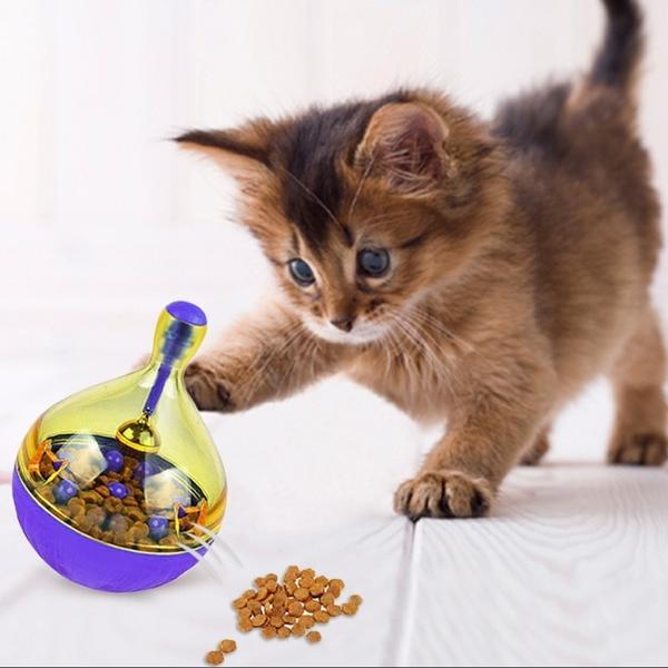 Wobbling Pet Toy and Automatic Food Dispenser Ball