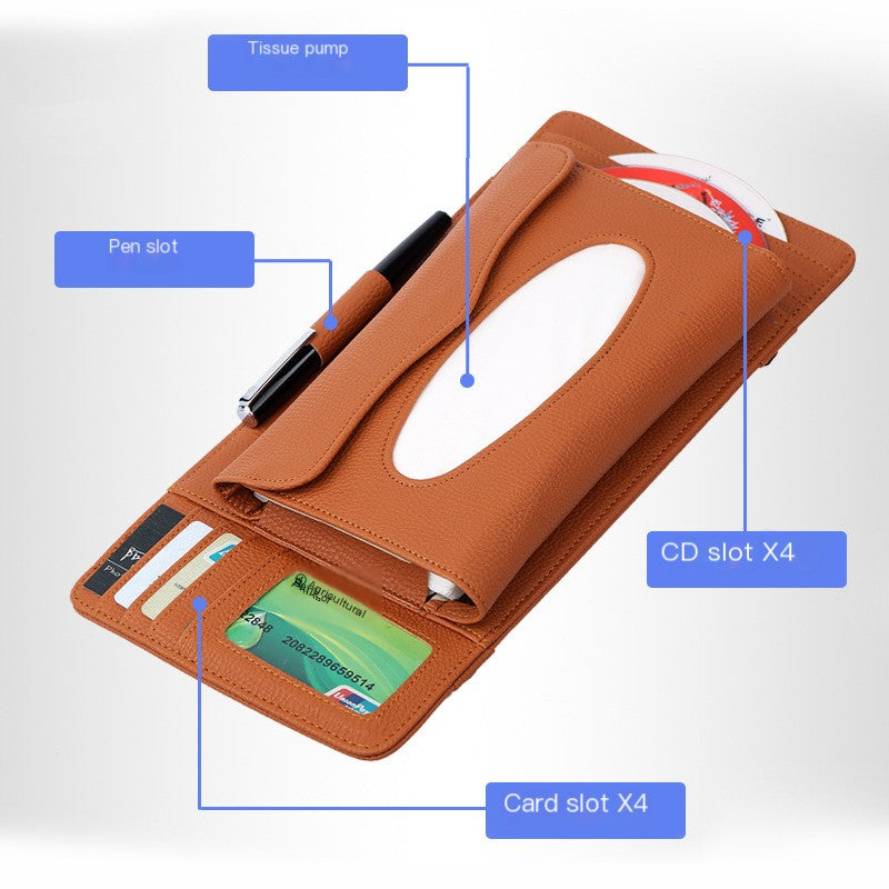 Car Sunshade Organizer with Multi-Function Card Holder