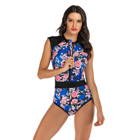 Women's Sleeveless One-Piece Surfing Swimsuit (7702)