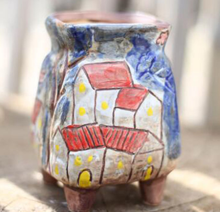 Hand-Painted Ceramic Succulent Planter Pot