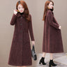 Mid-Length Padded Imitation Mink Fleece Coat for Women