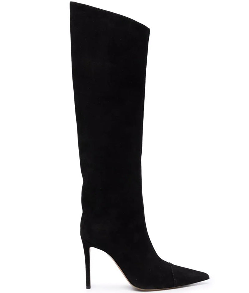 Women's Patent Leather High Heel Knee Boots