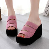 Women's Thick Sole Suede Slide Sandals