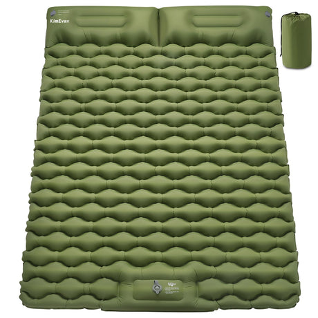 Kimevan Double Sleeping Pad for Camping 3.15 Extra-Thick Inflatable Camping Pad 2 Person Sleeping Mat Built-in Foot Pump & Pillow Portable Camping Mattress for Backpacking Hiking Car Traveling