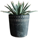 African Element Vintage Black Ceramic Planter Vase
