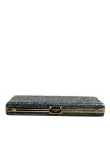 Dolce & Gabbana Black Leather Clutch Evening Crossbody Bag