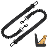 LivTee Dog Seat Belt for Car 2 Packs Set Retractable Dog Car Harness Adjustable and Comfortable Dog Car Seatbelt Leash Elastic Nylon Pet Safety Seatbelts for Vehicles Dog Accessories for Car(Black)