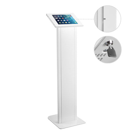 Brateck Tablet FloorStand AntiTheft 10-11'' with Custom Branding PAD32-01 White